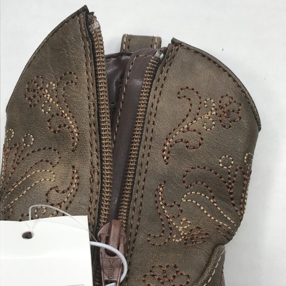 Cat And Jack Size 5 Chloe Cowgirl Boots Brown New With Tags - Picture 6 of 14